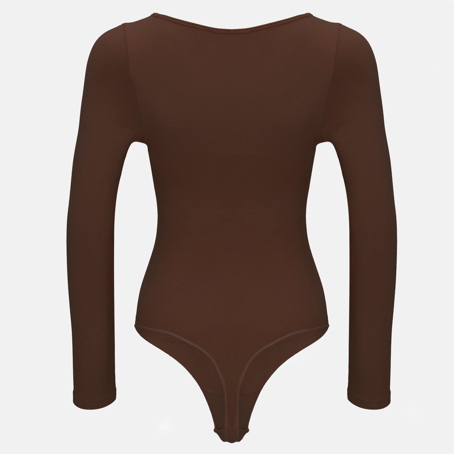 Estrell Nova Longsleeve Shapewear Body in Espresso Brown – Rückansicht