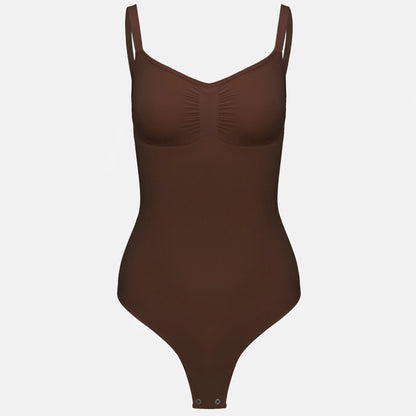Estrell Nova Sleeveless Shapewear Body in Espresso Brown mit figurformender Passform – Vorderansicht