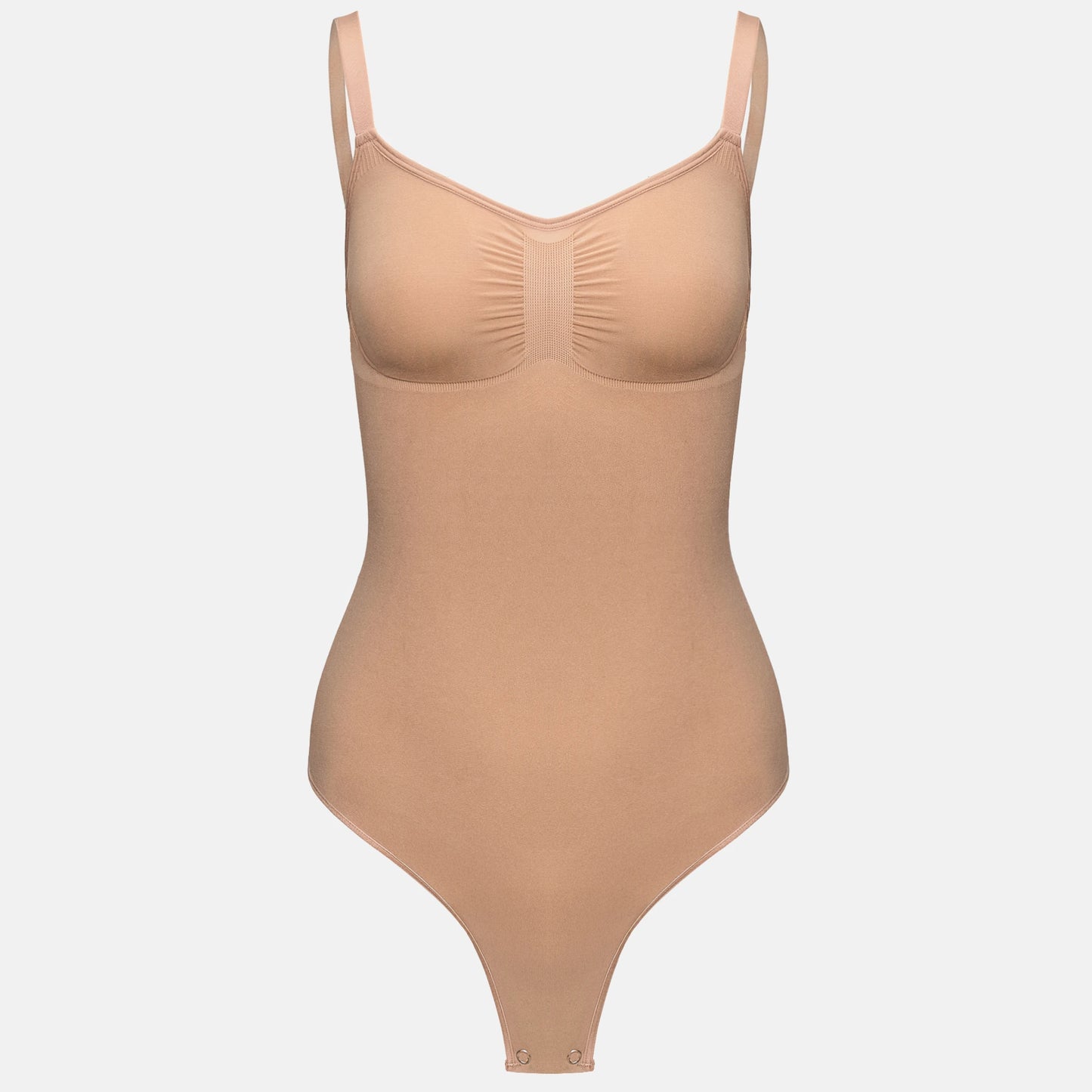 Estrell Nova Sleeveless Shapewear Body in Mink Beige mit figurformender Passform – Vorderansicht
